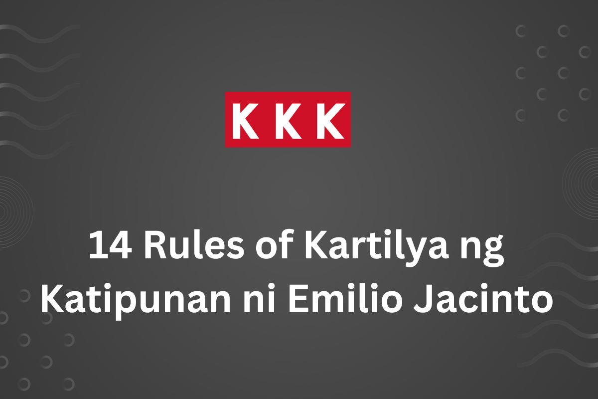 14 Rules of Kartilya ng Katipunan ni Emilio Jacinto
